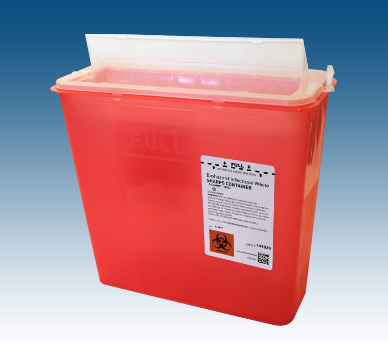 5 qt Sharps Disposal Container Sharps Disposal Plasti Products